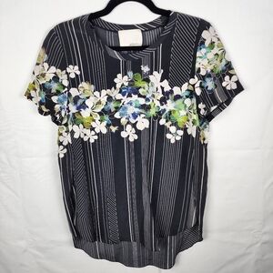 3.1 Phillip Lim Silk Floral‎ Aloha Blouse Slit Side Size 4